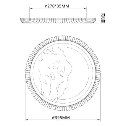 Globo - LED-plafondlamp LED/28W/230V 3000/4200/6000K Ø 39,5 cm zilver