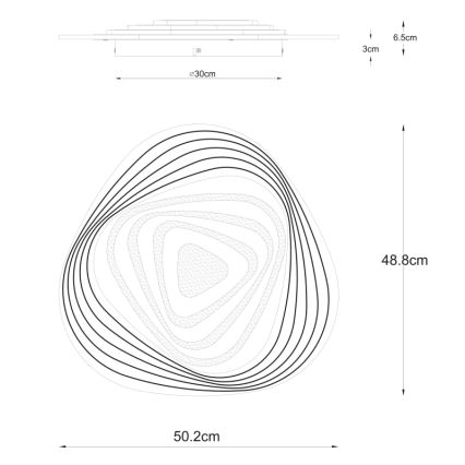 Globo - LED dimbare plafondlamp LED/40W/230V 3000-6500K 50,2x48,8 cm Wi-Fi Tuya + afstandsbediening