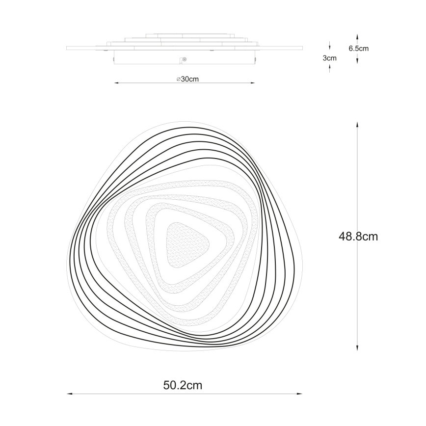 Globo - LED dimbare plafondlamp LED/40W/230V 3000-6500K 50,2x48,8 cm Wi-Fi Tuya + afstandsbediening