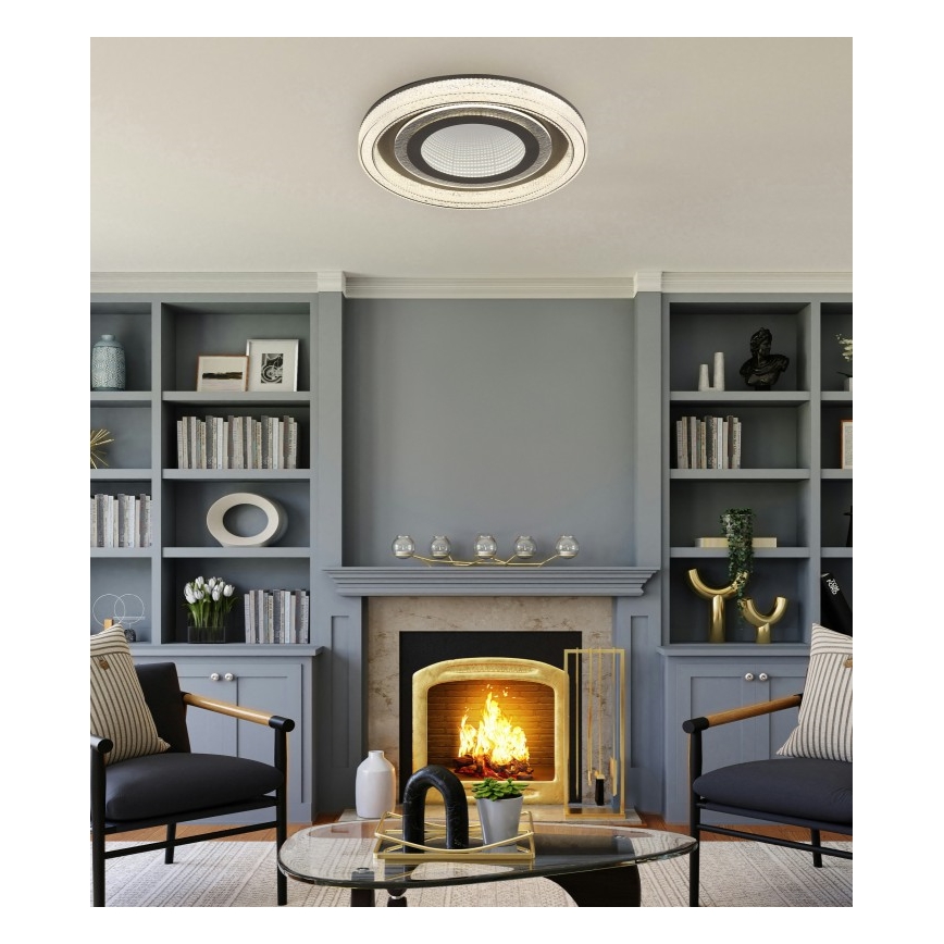 Globo - Dimbare LED plafondlamp LED/48W/230V 2700-6000K diameter 48 cm antraciet + afstandsbediening