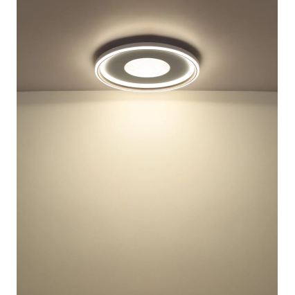 Globo - Dimbare LED-plafondlamp LED/60W/230V 2700-6000K Ø 59 cm wit/crème + afstandsbediening