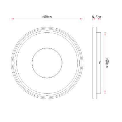 Globo - Dimbare LED-plafondlamp LED/60W/230V 2700-6000K Ø 59 cm wit/crème + afstandsbediening