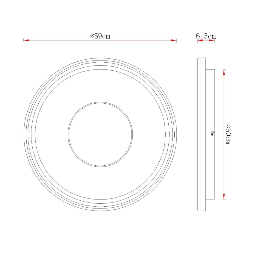 Globo - Dimbare LED-plafondlamp LED/60W/230V 2700-6000K Ø 59 cm wit/crème + afstandsbediening
