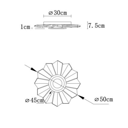 Globo - Dimbare LED plafondlamp LED/58W/230V 2700-6000K diameter 50 cm wit + afstandsbediening
