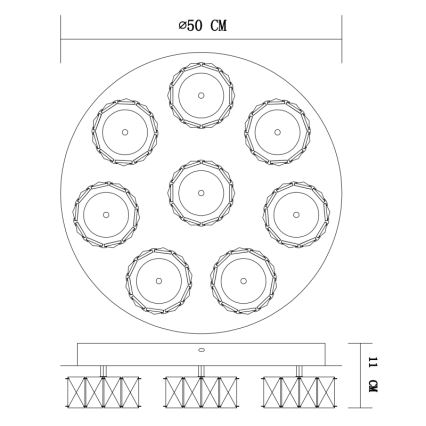 Globo - Dimbare LED plafondlamp LED/64W/230V 4000K diameter 50 cm