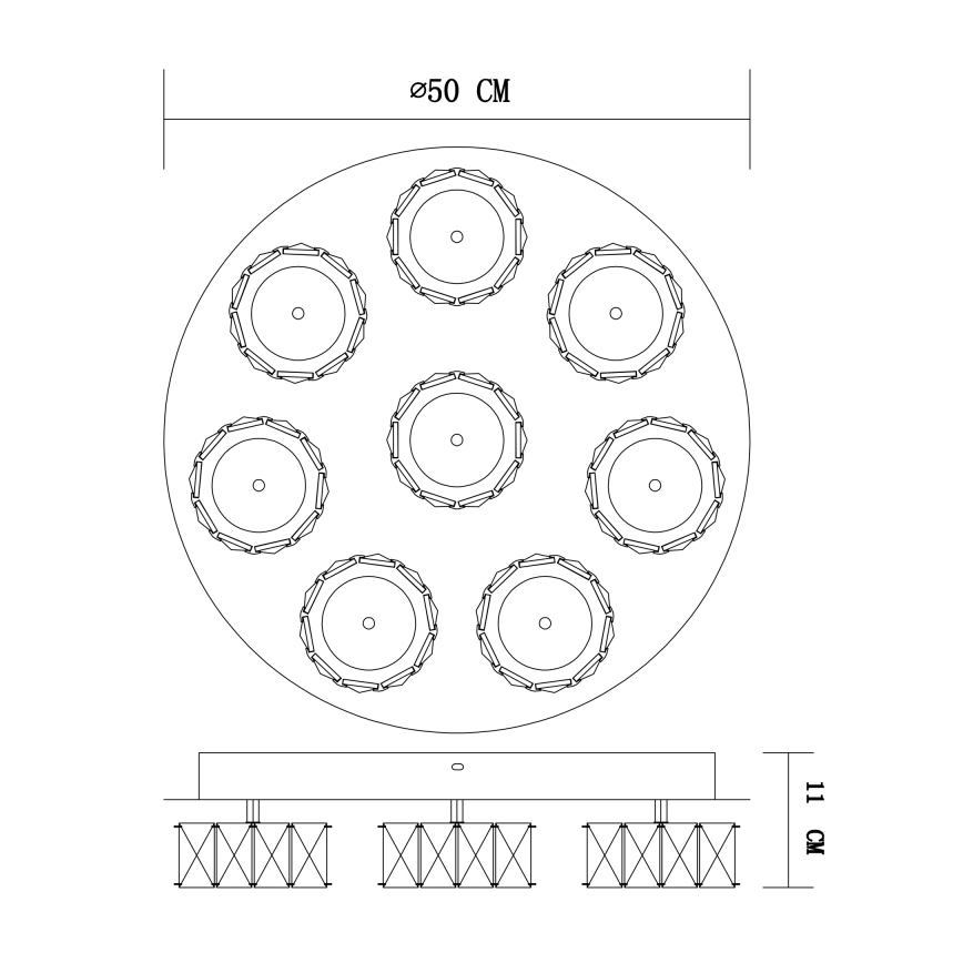 Globo - Dimbare LED plafondlamp LED/64W/230V 4000K diameter 50 cm