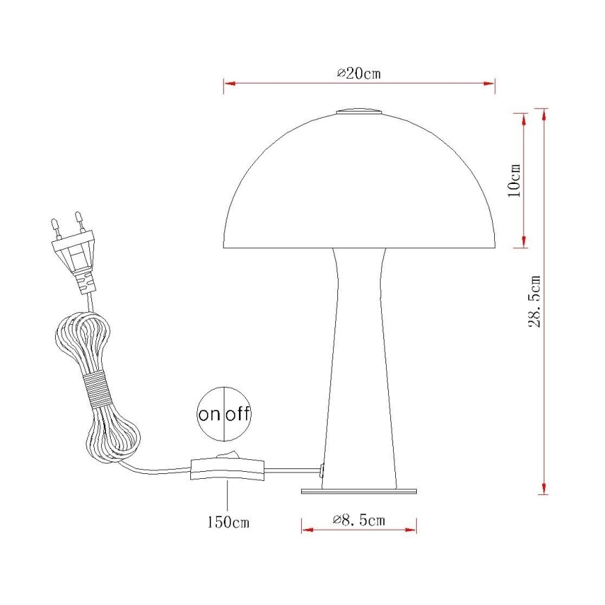 Globo - Tafellamp 1xE14/25W/230V wit