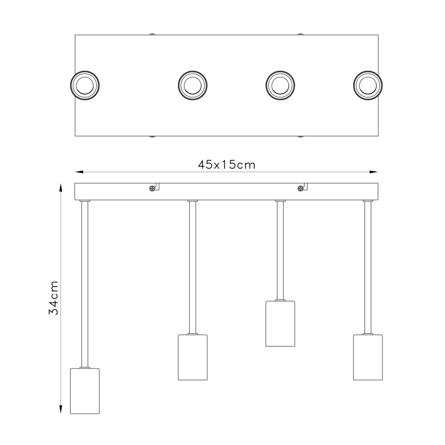Globo - Hanglamp aan een koord 4xE27/60W/230V