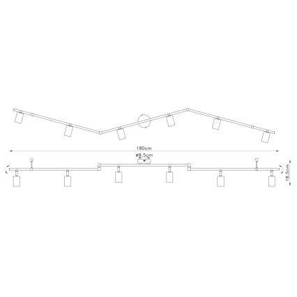 Globo - Spot verlichting 6x E27 / 60W / 230V