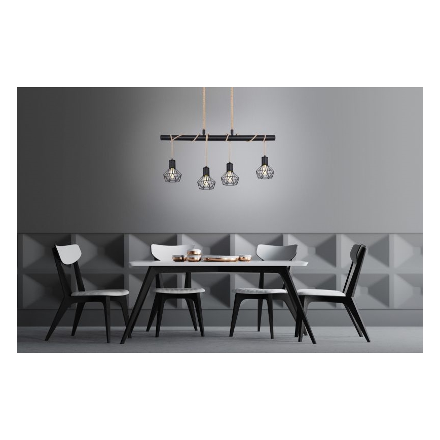 Globo 54017-4H - Hanglamp aan koord PRISKA 4xE27/60W/230V