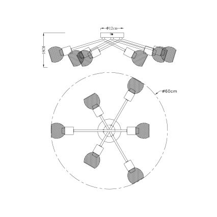 Globo - Plafondlamp 6x E14 / 40W / 230V