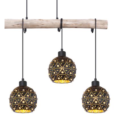 Globo 54029-4H - Hanglamp aan kabel JODIE 4xE27/40W/230V beige/zwart