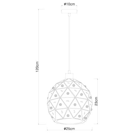 Globo 54029H - Hanglamp aan een koord JODIE 1xE27/60W/230V diameter 25 cm