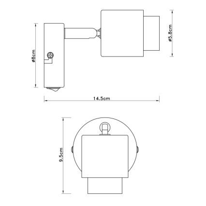 Globo - Wandspot 1x E27 / 40W / 230V