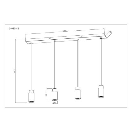 Globo - Hanglamp aan een koord 4xE27/40W/230V