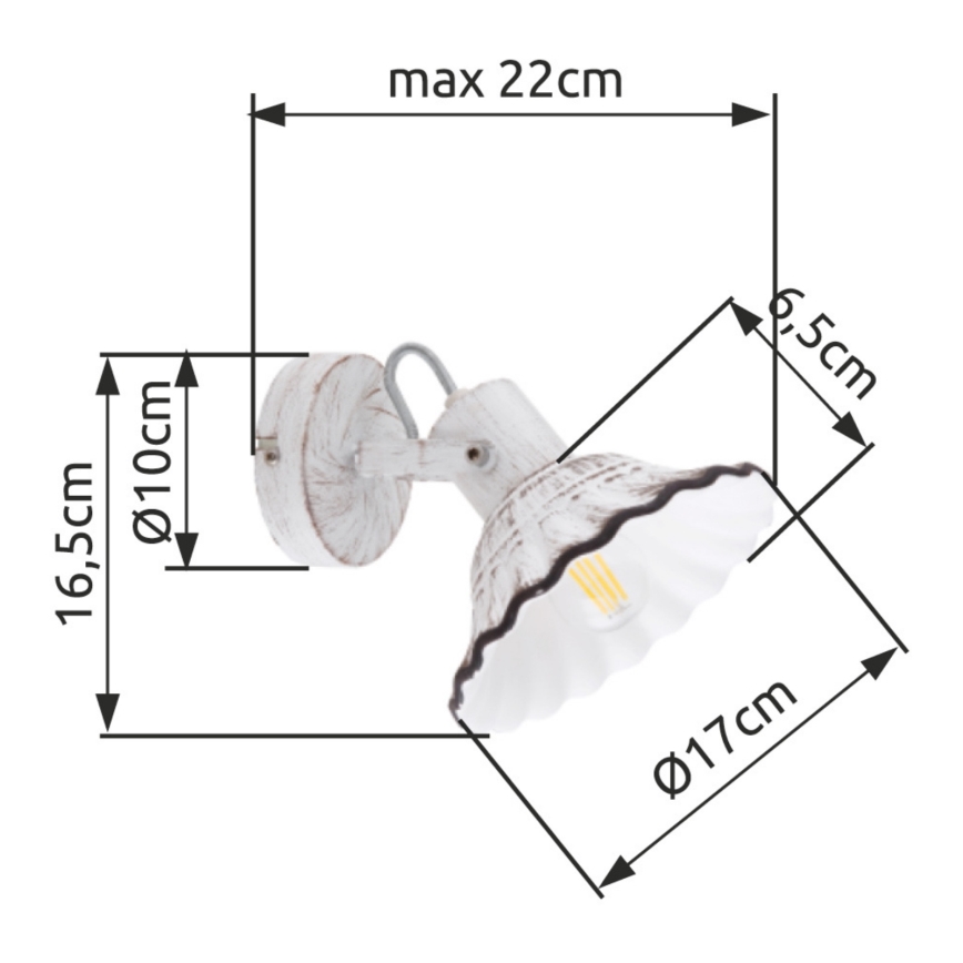 Globo - Wandspot 1x E27 / 40W / 230V