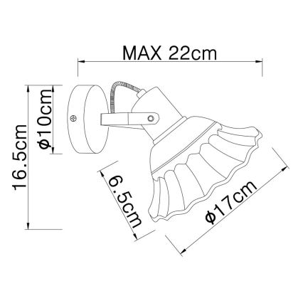 Globo - Wandspot 1x E27 / 40W / 230V