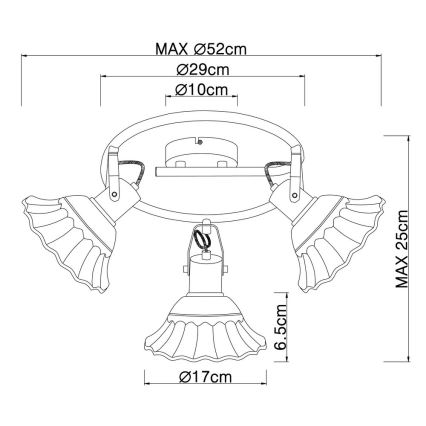 Globo - Spot 3x E27 / 40W / 230V