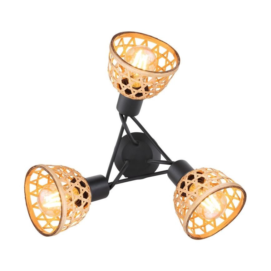 Globo - Bevestigde hanglamp 3xE27/15W/230V bamboe