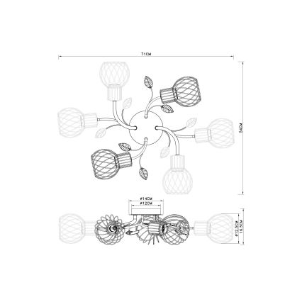 Globo - Hanglamp voor Oppervlak Montage 6xE27/40W/230V