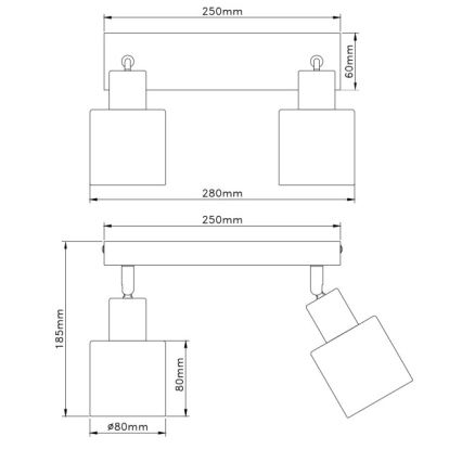 Globo - Spotlamp 2xE14/25W/230V