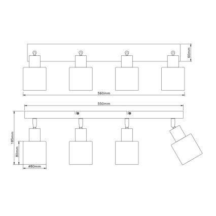 Globo - Plafondspot 4xE14/25W/230V
