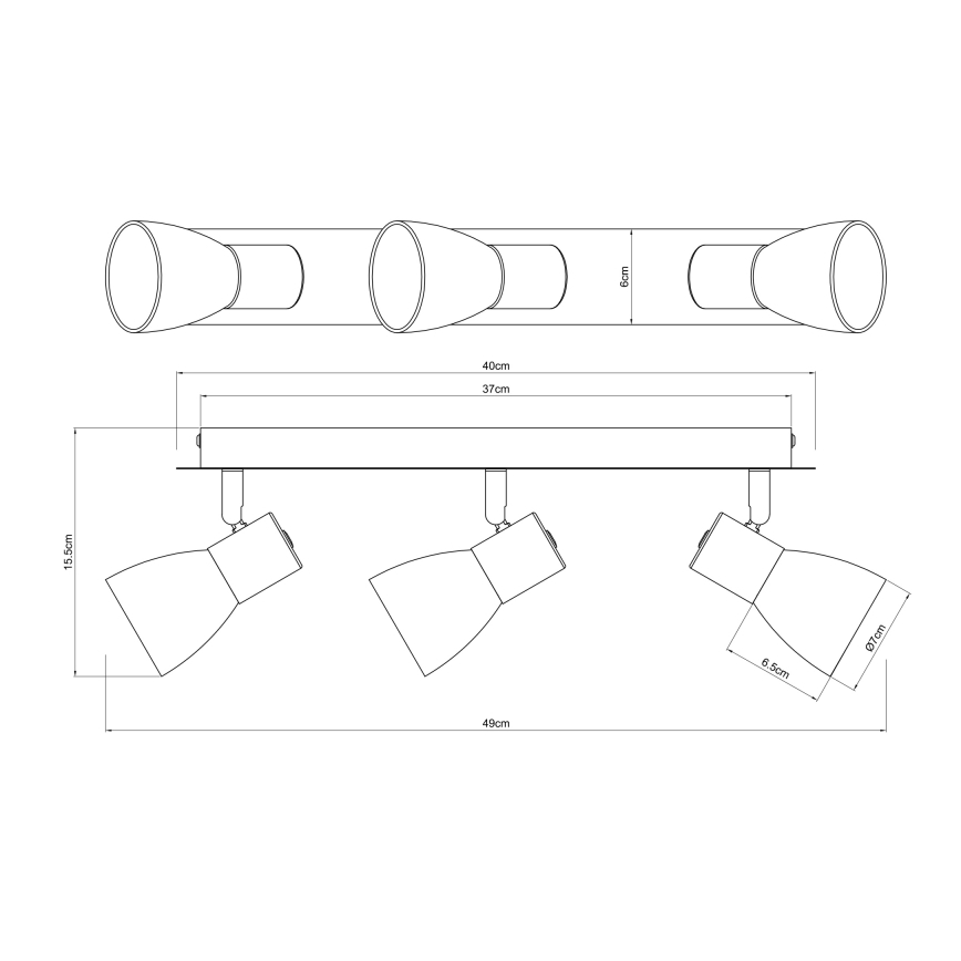 Globo - Spot 3xE14/40W/230V zwart