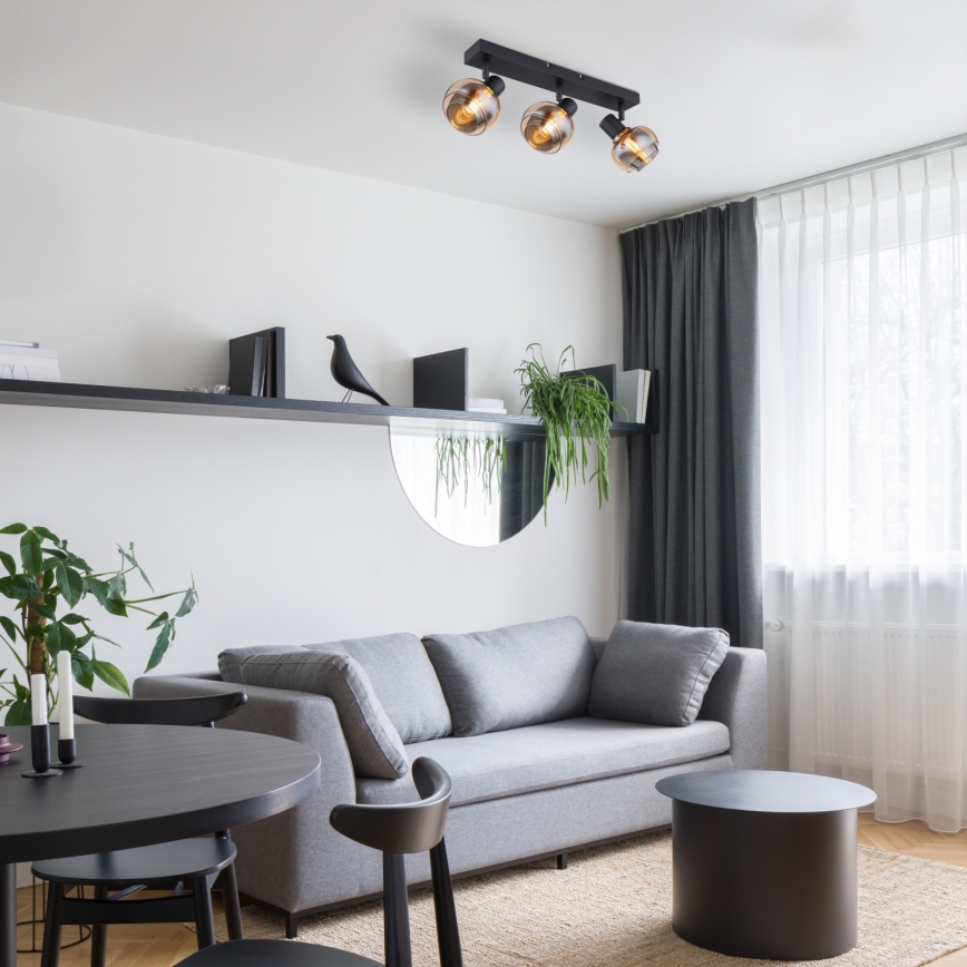 Globo - 3-lichts plafondspot 3x E14/40W/230V zwart