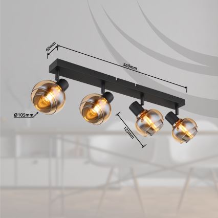 Globo - Plafondspot 4xE14/40W/230V zwart