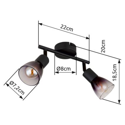 Globo - Spot 2xE14/25W/230V zwart