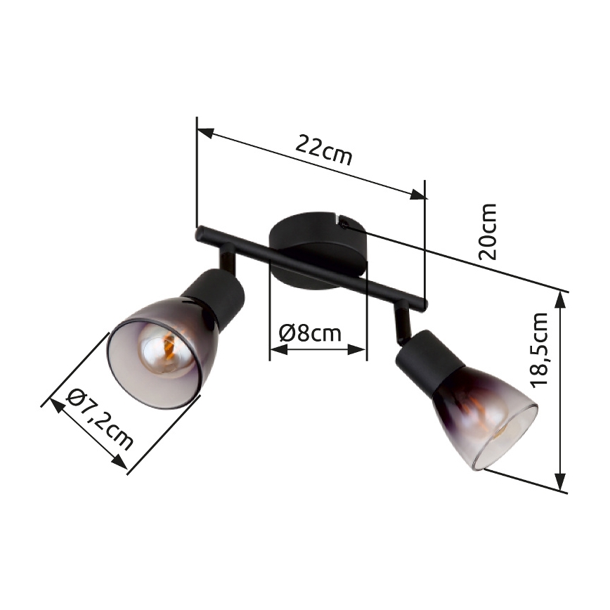 Globo - Spot 2xE14/25W/230V zwart