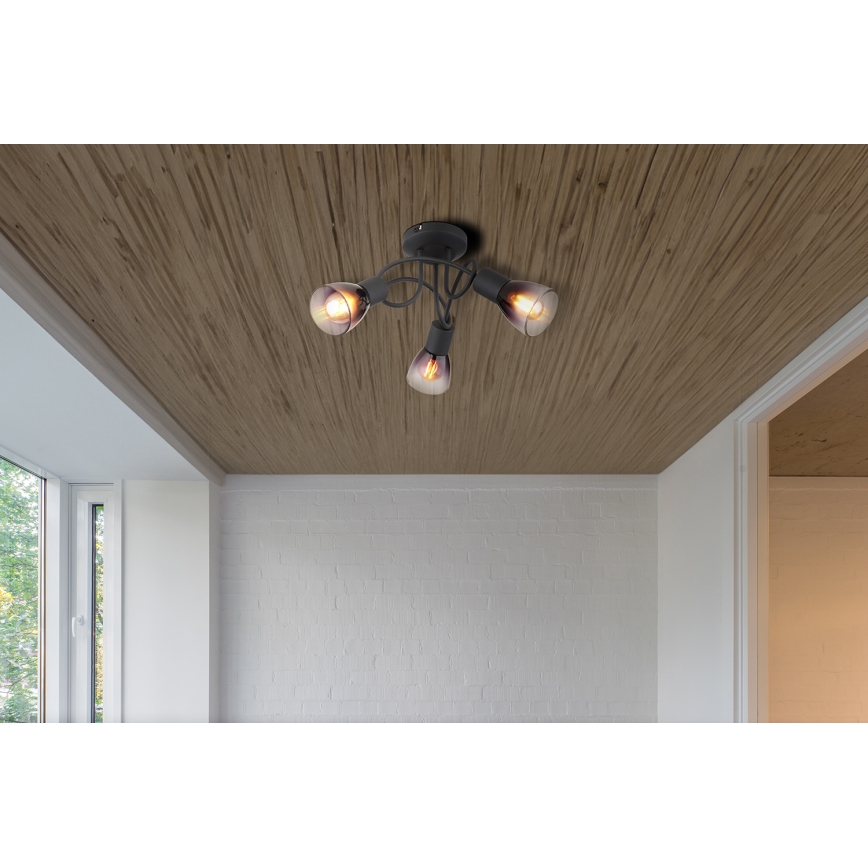 Globo - Bevestigde hanglamp 3xE14/25W/230V zwart