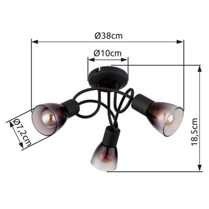 Globo - Bevestigde hanglamp 3xE14/25W/230V zwart