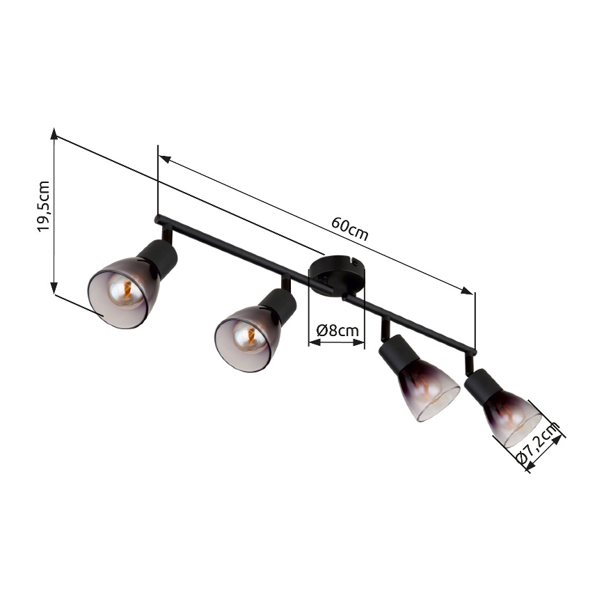 Globo - Spot 4xE14/25W/230V zwart