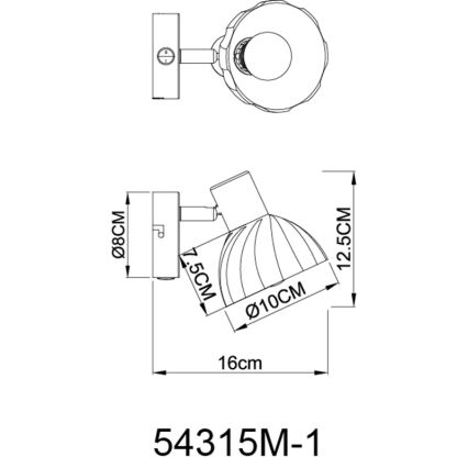 Globo - Wandspot 1xE14/40W/230V goud