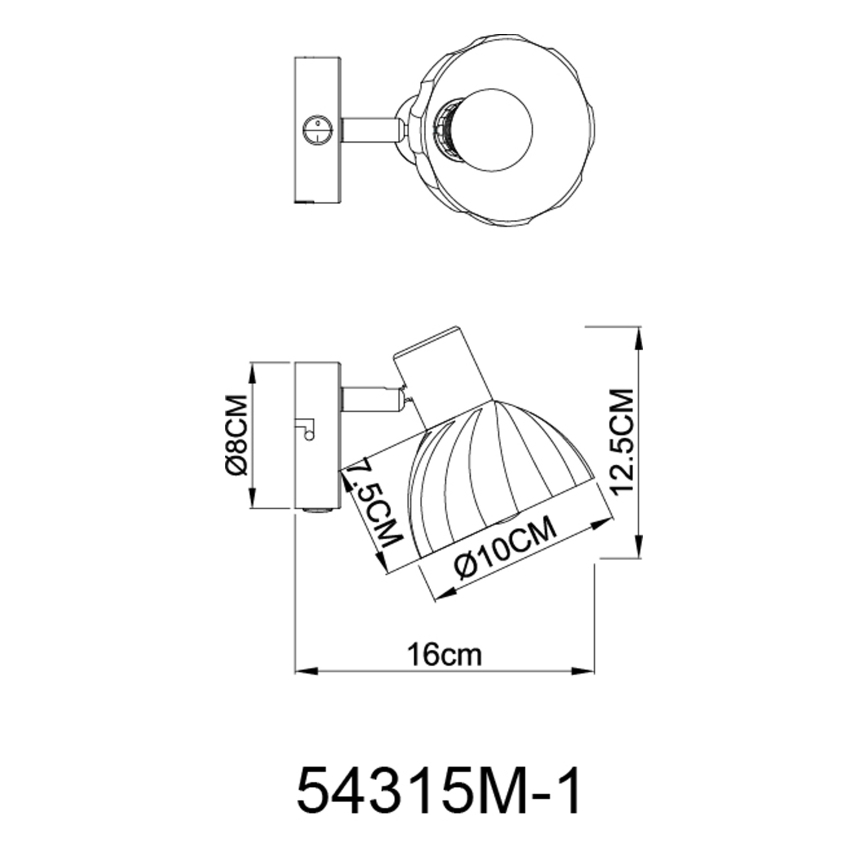 Globo - Wandspot 1xE14/40W/230V goud