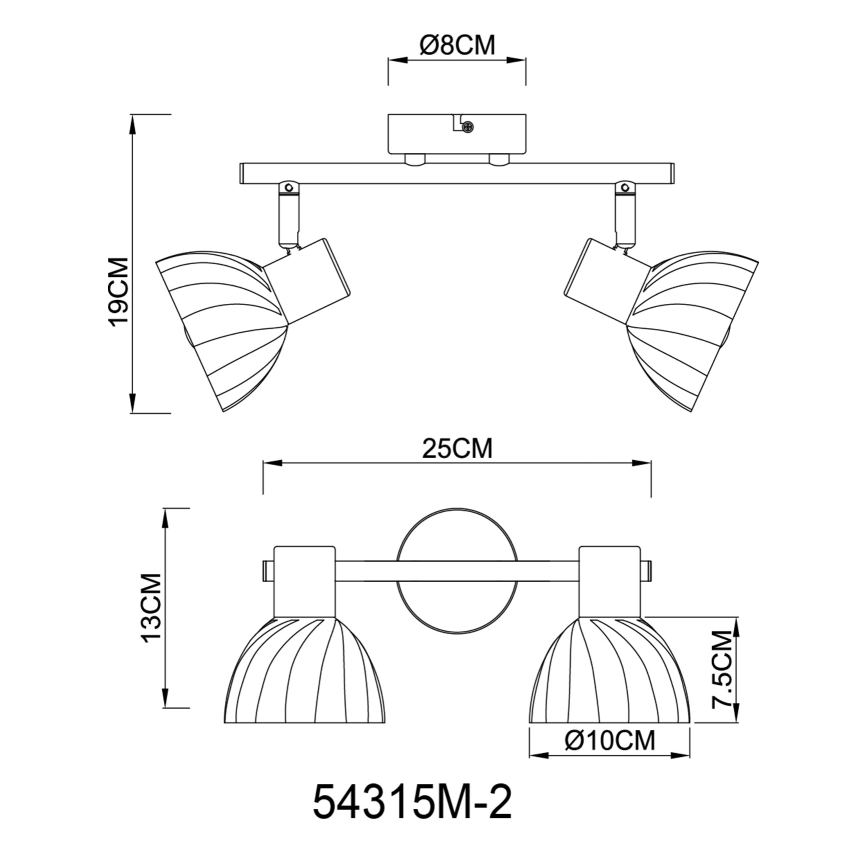 Globo - Spot 2xE14/40W/230V goud