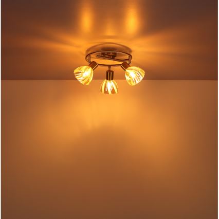 Globo - Spot 3xE14/40W/230V goud