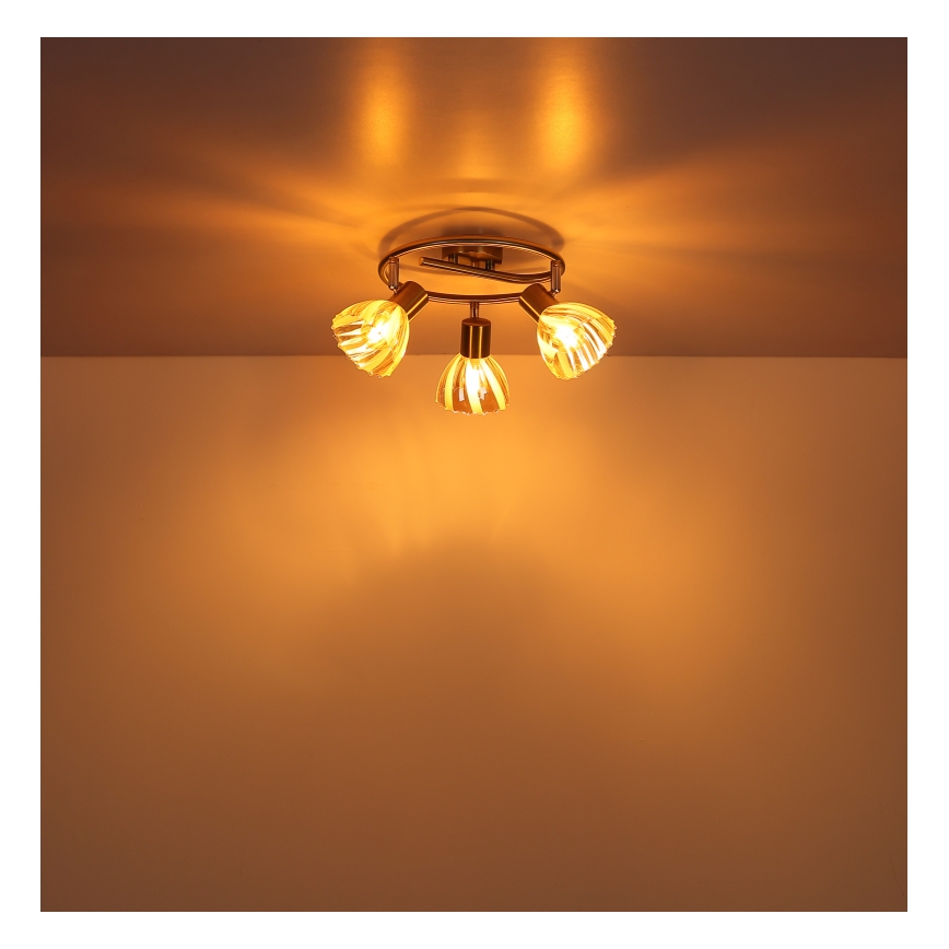 Globo - Spot 3xE14/40W/230V goud