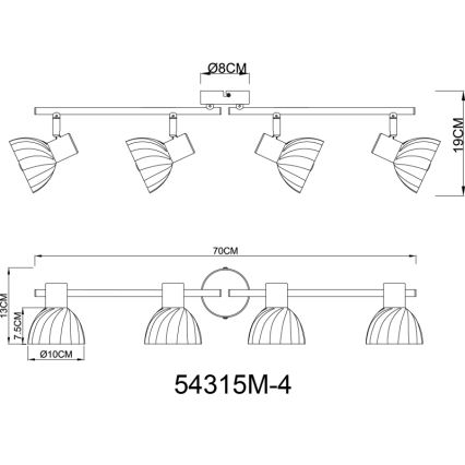 Globo - Spot 4xE14/40W/230V goud