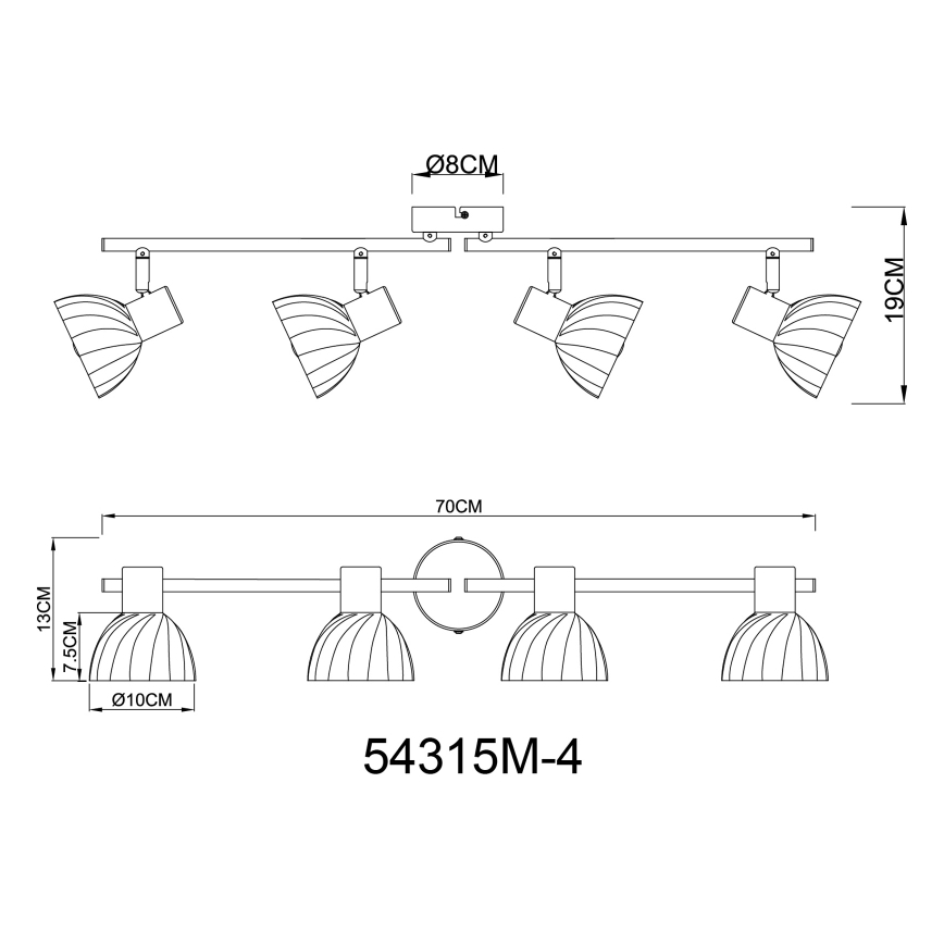 Globo - Spot 4xE14/40W/230V goud