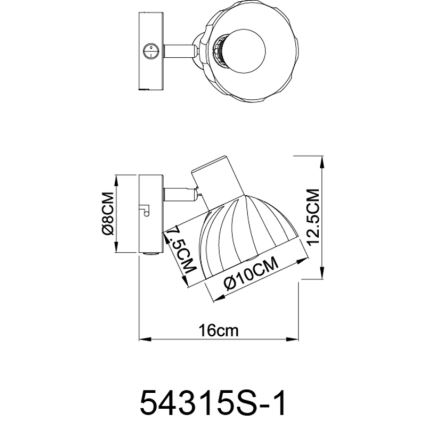 Globo - Wandspot 1xE14/40W/230V zwart
