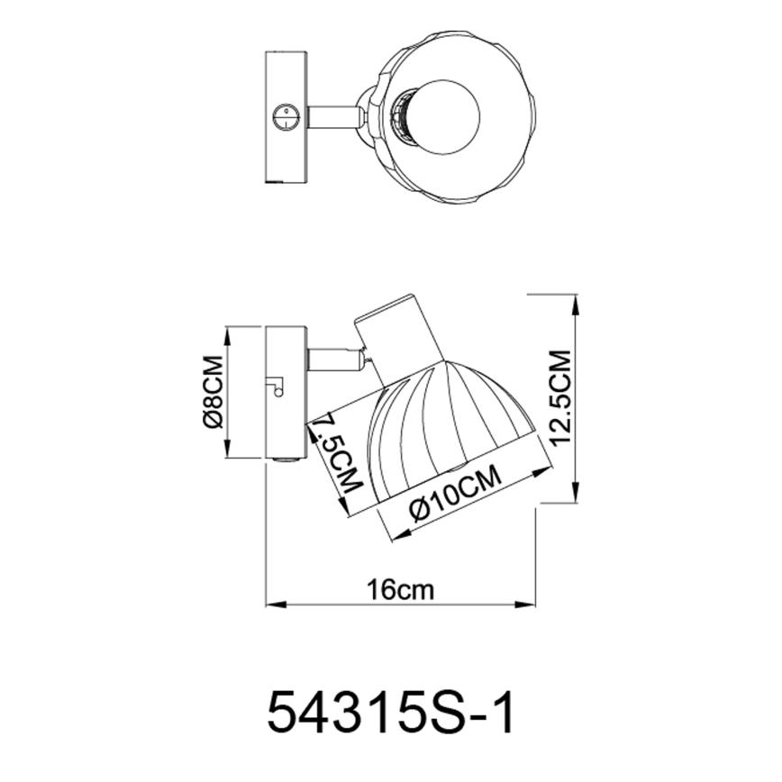 Globo - Wandspot 1xE14/40W/230V zwart