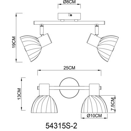 Globo - Spot 2xE14/40W/230V zwart