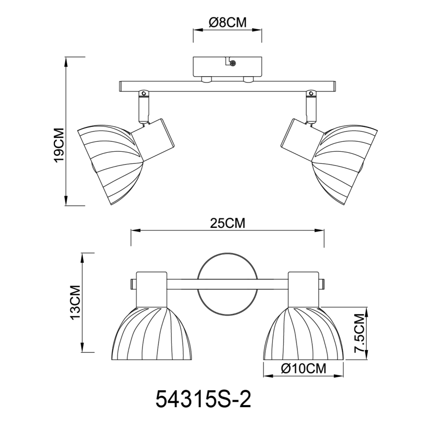Globo - Spot 2xE14/40W/230V zwart