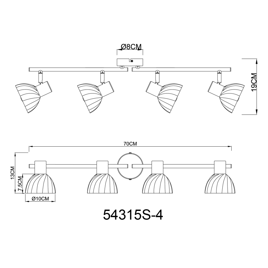 Globo - Spot 4xE14/40W/230V zwart