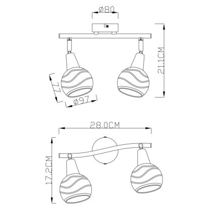 Globo - LED spot 2xE14/4W/230V
