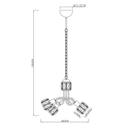 Globo - LED Hanglamp aan ketting 3xE14/40W/230V + LED/5W