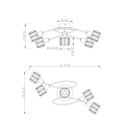 Globo - Bevestigde hanglamp 5xE14/40W/230V