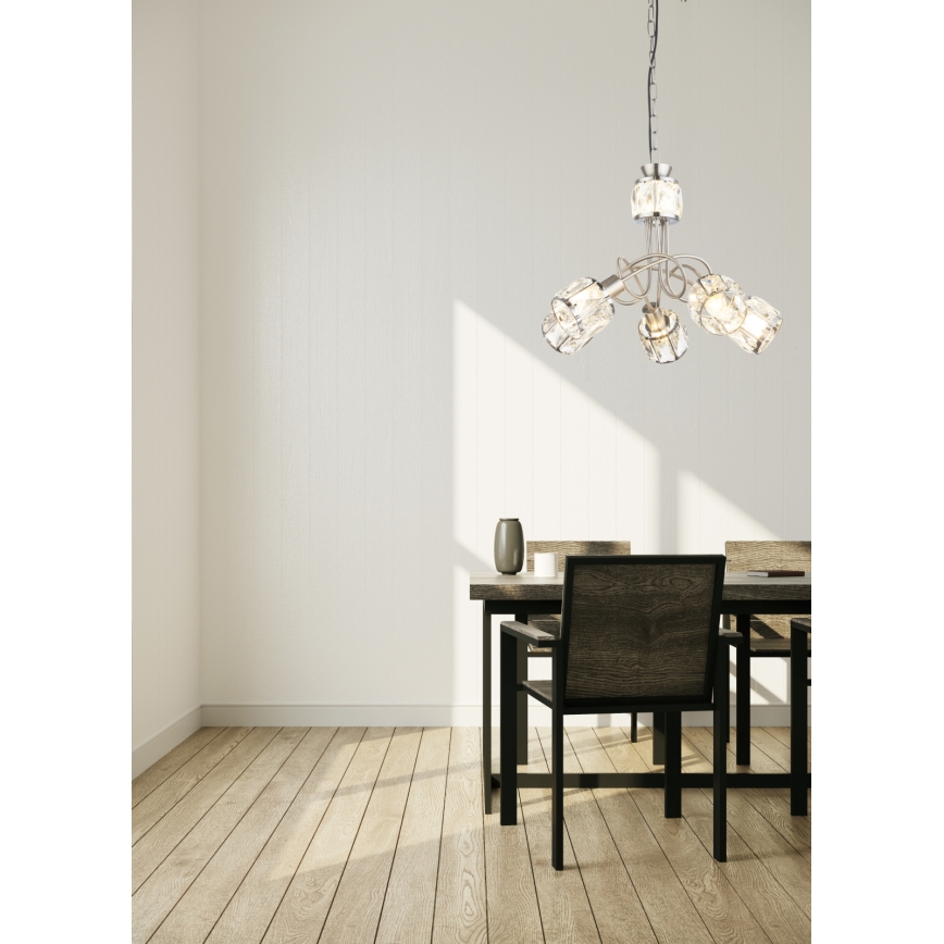 Globo - LED Hanglamp aan ketting 5xE14/40W/230V + LED/5W